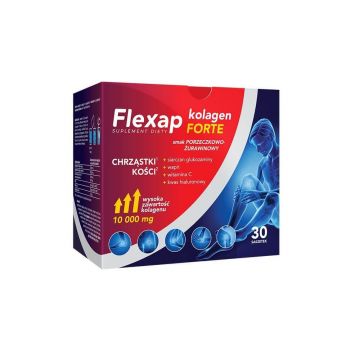 Flexap Kolagen Forte, aromă de coacăze și merișoare, 30 plicuri