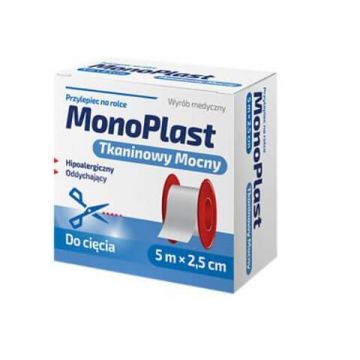 MonoPlast, adeziv puternic pentru țesături 5m x 2,5cm