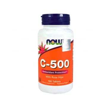 Now Foods vitamina C-500 trandafir sălbatic 100 comprimate