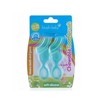 Periuță de dinți masticabilă Brush-Baby, Teether 10-36m, 2 bucăți