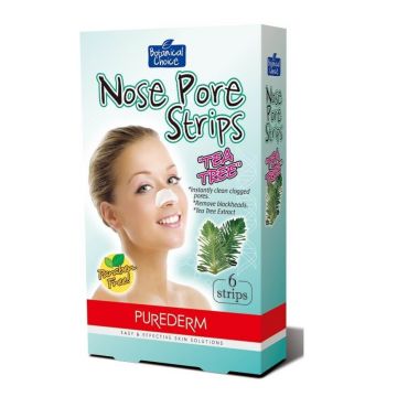 Purederm Nose Pore Strips Tea Tree Patch purificator pentru nas, 6 bucăți
