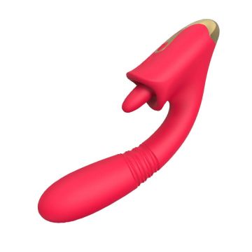 S-Hande Condince Vibrator cu stimulator clitoridian Roșu
