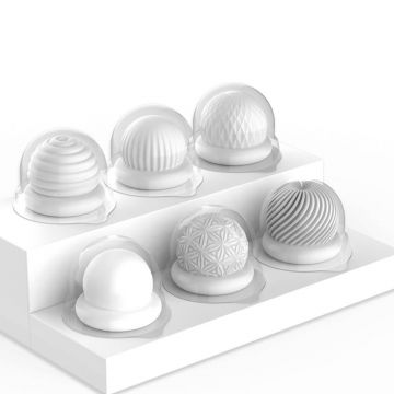 S-Hande Jelly Cup Set de masturbatoare în formă de ou cu două fețe, 6 bucăți