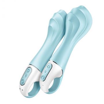Satisfyer Air Pump 5+ Vibrator cu pompă Albastru deschis
