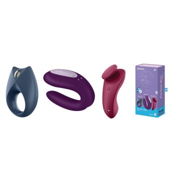 Satisfyer Partner Box 3 Set Royal One Ring Vibrator + Double Joy Partner Vibrator + Sexy Secret Panty Vibrator