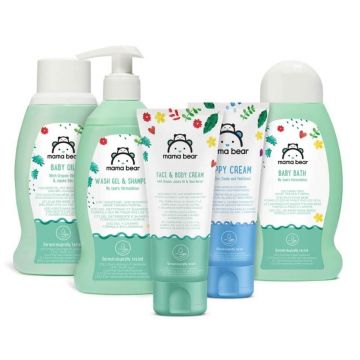 Set Mama Bear, Baby, șampon, cremă anti-breakout, ulei, cremă pentru față și corp, 1 buc