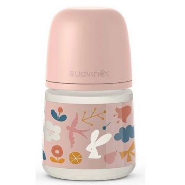 Suavinex, Sticlă cu curgere lentă, roz 150 ml