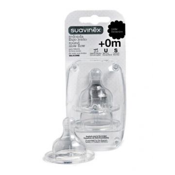 Suavinex, SX Pro +0m tetine pentru biberon cu flux liber, 2 bucăți