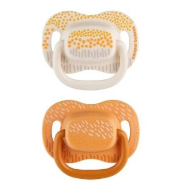 Suzete Canpol, manechin simetric din silicon, galben munte 34/930 0-6m, 2 bucăți