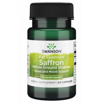 Swanson Șofran cu spectru complet, 60 capsule