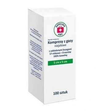 Tampoane de tifon neionic, cu 17 fire, 8 straturi, 10x19 cm, trusă de prim ajutor ABC, 100 bucăți