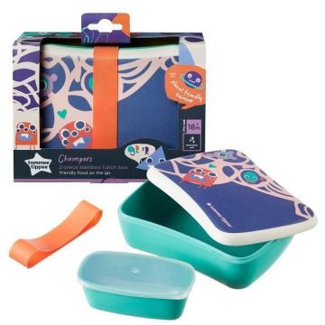 Tommee Tippee, Chompers, cutie pentru mâncare pentru bebeluși din bambus în 2 părți, 1 buc.
