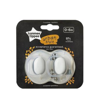 Tommee Tippee Urban suzetă 0-6m Neutru 2 bucăți