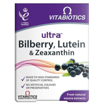 Vitabiotics Ultra Bilberry Lutein amp; Zeaxanthin, 30 comprimate