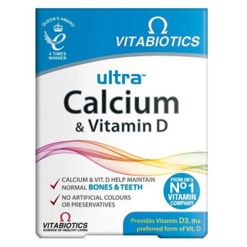 Vitabiotics Ultra Calcium amp; Vitamina D, 30 comprimate