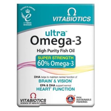 Vitabiotics Ultra Omega-3 Uleiuri de pește de înaltă puritate, 60 capsule