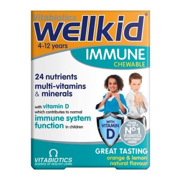 Vitabiotics Wellkid Immune, 30 comprimate masticabile