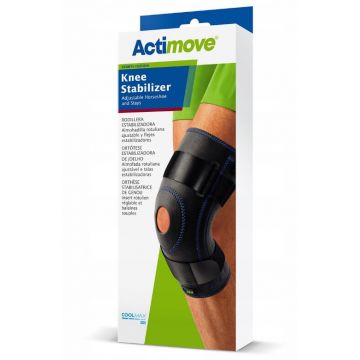 Actimove Stabilizator de genunchi ajustabil Horseshoe și Stays Suport pentru articulația genunchiului negru XL