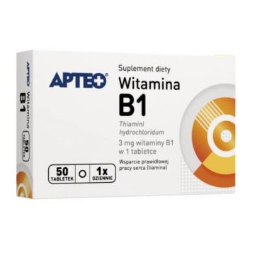 Apteo Vitamina B1 3mg, 50 comprimate