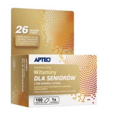 Apteo Vitamine pentru seniori cu ginseng și luteină, 100 comprimate