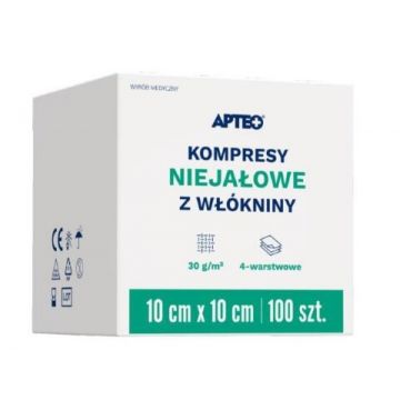 ApteoCare tampoane nesterile nețesute 10x10cm 100 bucăți