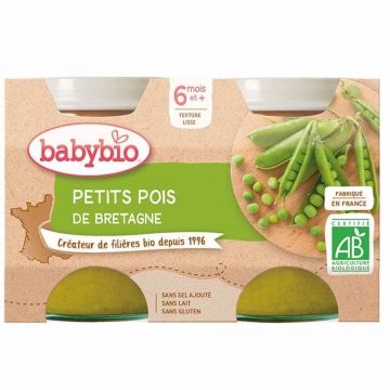 Babybio Borcane de legume organice 6 luni 2x130g