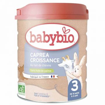 Babybio Caprea 3 Growth Pudră organică de lapte de capră de la 10 luni la 3 ani 800g