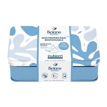 Biolane Expert Detergent solid delicat fără săpun cu ulei de camelină organic cu cutie metalică 75g