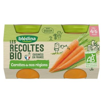 Blédina Borcane de mâncare vegetală Les Récoltes Bio de la 4 la 6 luni 2x130g