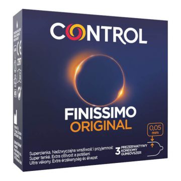 Control Finissimo Original prezervative extra-subțiri din latex natural, 3 bucăți