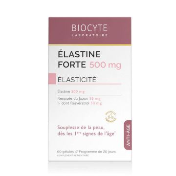 Élastine Forte 500 mg Elastine et Resvératrol, 60 capsule, Biocyte Laboratoaire