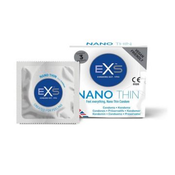 EXS Nano Thin Ultra Thin prezervative, 3 bucăți