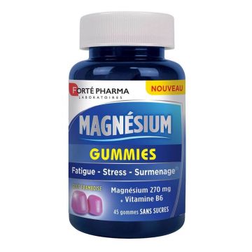 Forté Pharma Magneziu aromă de zmeură fără zahăr 45 Gummies