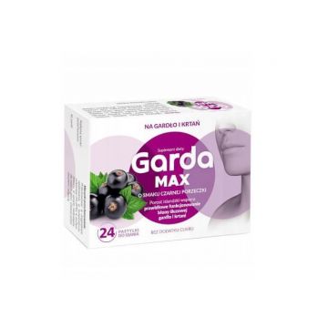 Garda Max cu aromă de coacăze negre, 24 pastile