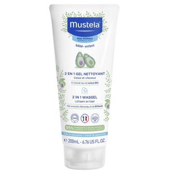Gel de curățare Mustela 2 în 1 corp și păr piele normală 200 ml