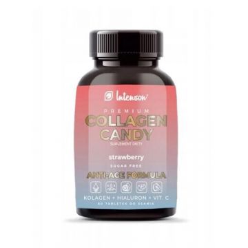 Intenson Collagen Candy aromă de căpșuni, 60 de pastile