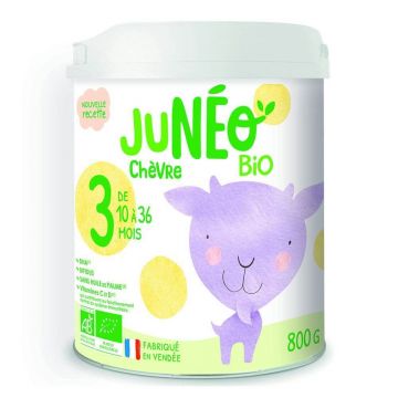 Juneo Lapte organic de capră pentru creștere de la 10 la 36 de luni 800g