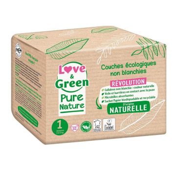 Love&Green Pure Nature Ecological Nappies mărimea 1 x 32
