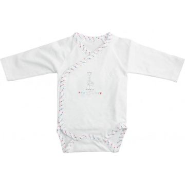 Mayo Parasol Sophie la girafe a Sunday in Paris - body cu mânecă lungă alb/gri pentru copil + kit de pornire