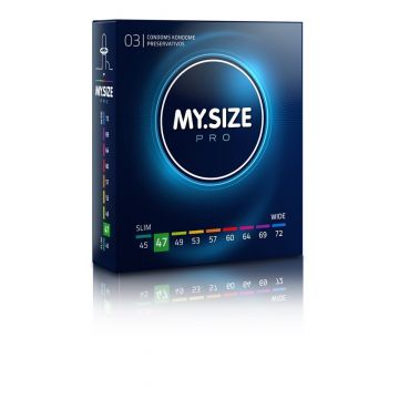 My Size PRO, 47mm prezervative, 3 bucăți