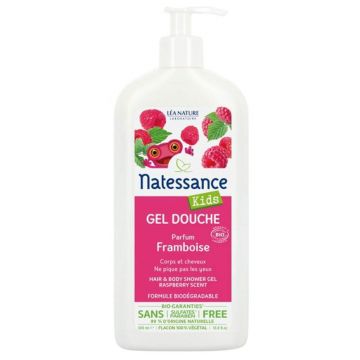 Natessance Kids Zmeură gel de duș organic fără sulfați 500 ml