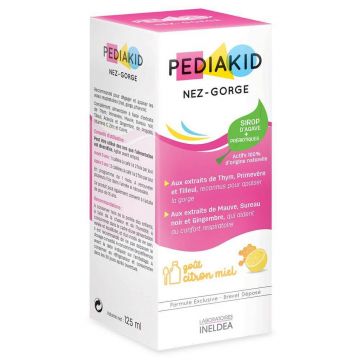 Pediakid Sirop pentru gât și nas cu aromă de lămâie și miere 125 ml