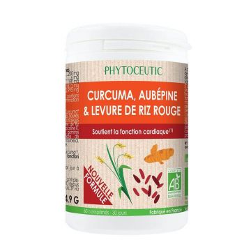 Phytoceutic Turmeric, păducel și orez organic de drojdie roșie Susține funcția cardiacă 60 comprimate