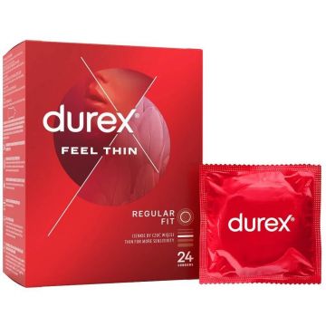 Prezervative Durex Feel Thin Classic Thin Latex, 24 bucăți