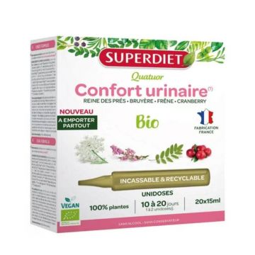 Superdiet Quatuor Corfort Urinaire Bio 20 15 ml monodoses