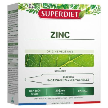 Superdiet Zinc Origine vegetală 20x15ml