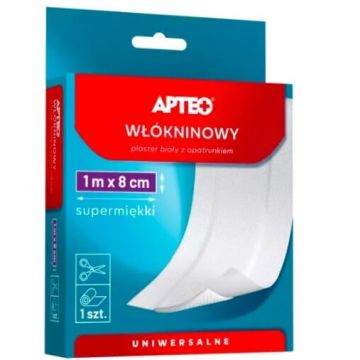 Tencuială nețesută, Apteo Care cu pansament, 1m x 8cm, 1 buc