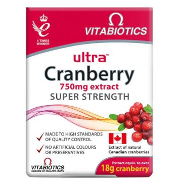 Vitabiotics Ultra Cranberry 750mg, 30 comprimate