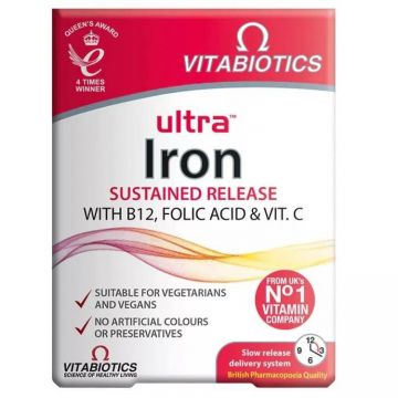 Vitabiotics Ultra Iron, 30 comprimate