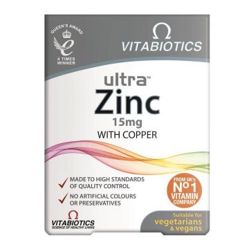 Vitabiotics Ultra Zinc 15mg, 60 comprimate
